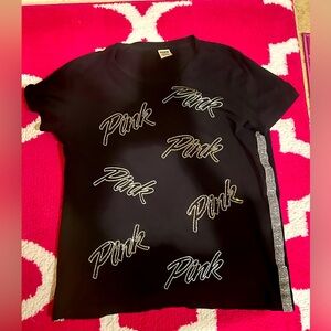 PINK BY VS EMBELLISHED TSHIRT IN SIZE LARGE